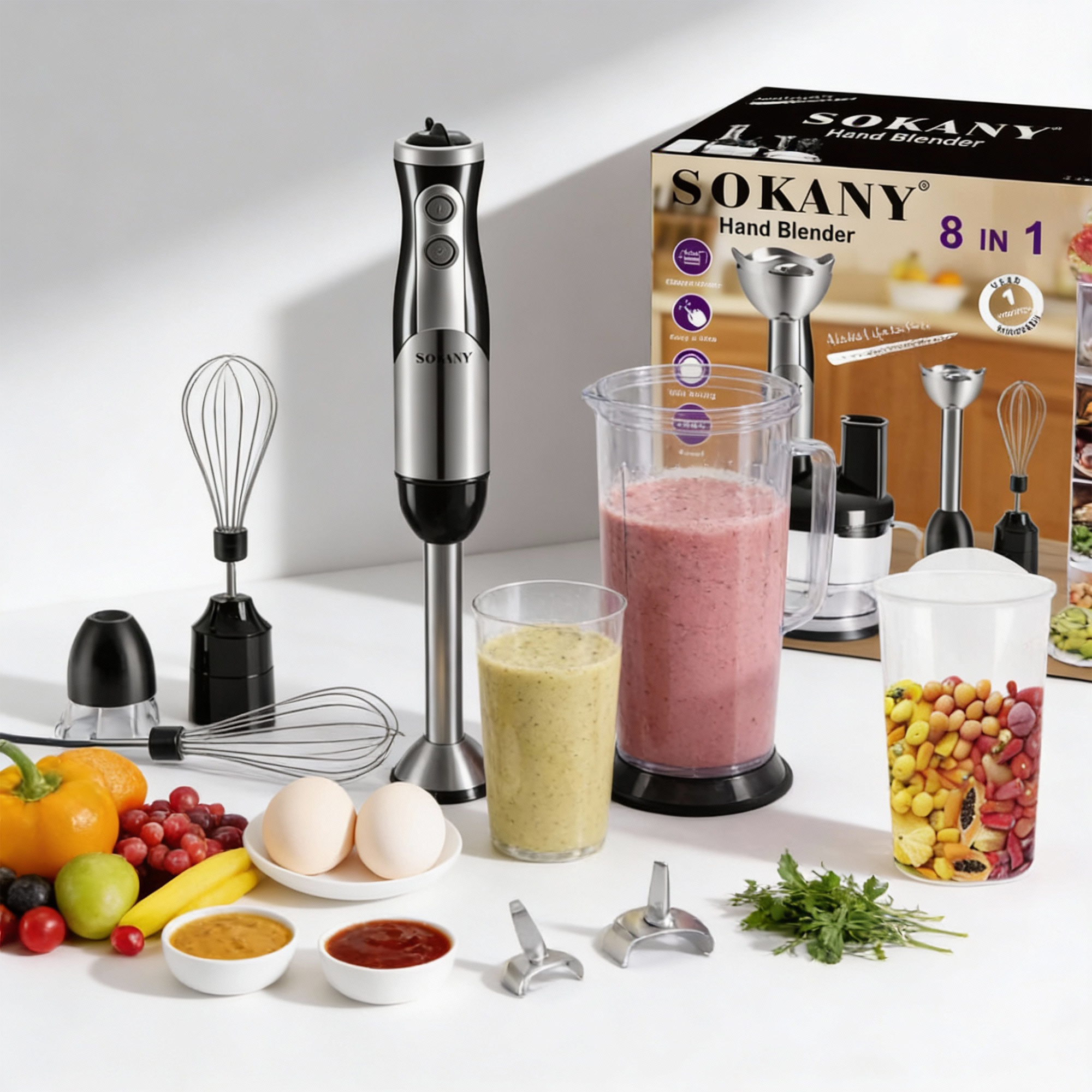 محضر طعام 8 فى 1 بضمان عامين 1800 واط من سوكانى - الصورة 5